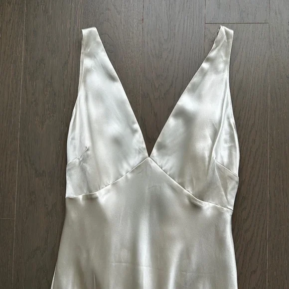 Reformation Margot Wedding Dress Gown Silk Satin Ivory Mermaid Train With Tags 6 - Picture 2 of 13